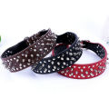 OEM Leather Dog Collar with Metal Decoration for Promotion